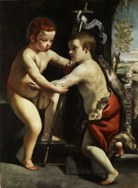 Jesuskind Mit Dem Johannesknaben Oil Painting - Guido Cagnacci