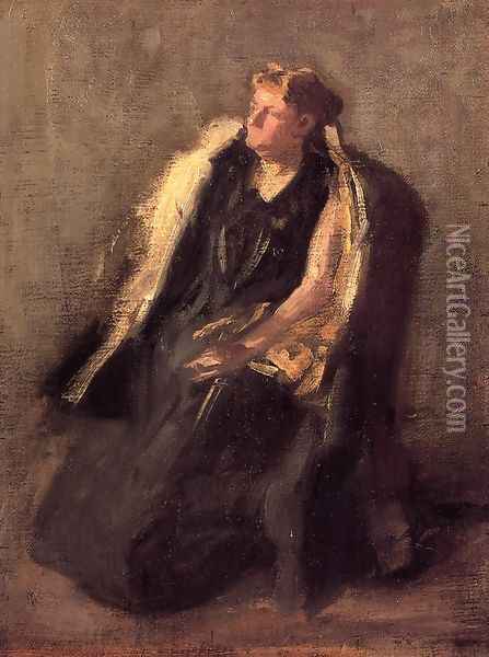 Portrait of Mrs. Hubbard (sketch) Oil Painting - Thomas Cowperthwait Eakins