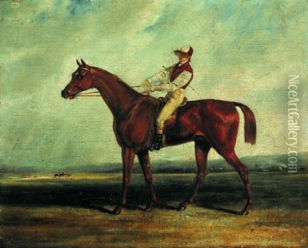 Un Jockey Et Sa Monture Oil Painting - Victor-Jean Adam
