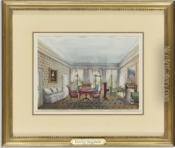 The Drawing Room, Passy, Near Paris Oil Painting - Fanny Holden