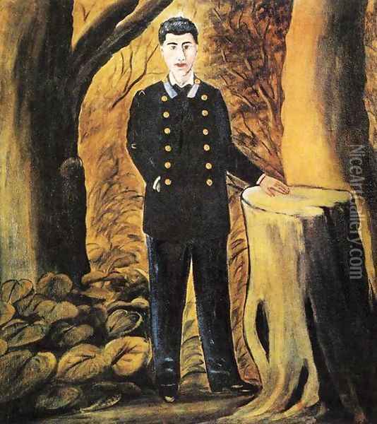 Portrait of Ilya Zdanevich 1913 Oil Painting - Niko Pirosmanashvili