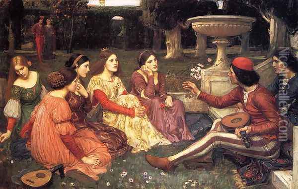 A Tale from the Decameron 1916 Oil Painting - John William Waterhouse