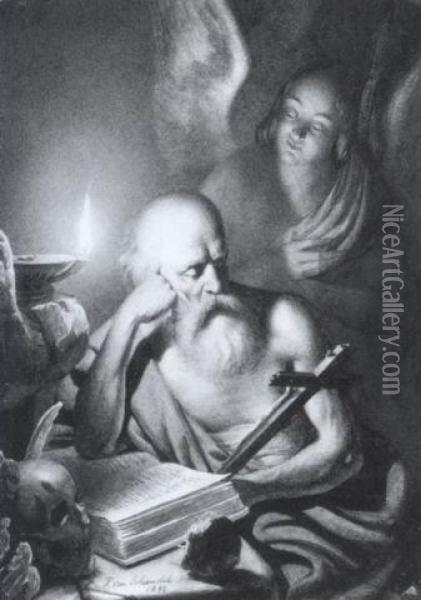 Heilige Hieronymus In Seiner Studierstube Oil Painting - Petrus van Schendel