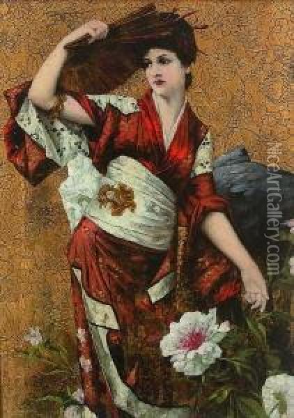 Japanerin Oil Painting - Franz Schier