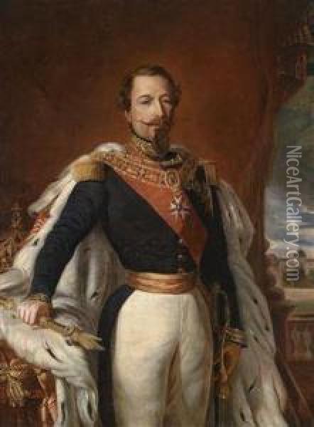 Studio Portrait Of Emperor Napoleon Iii Oil Painting - Franz Xavier Winterhalter