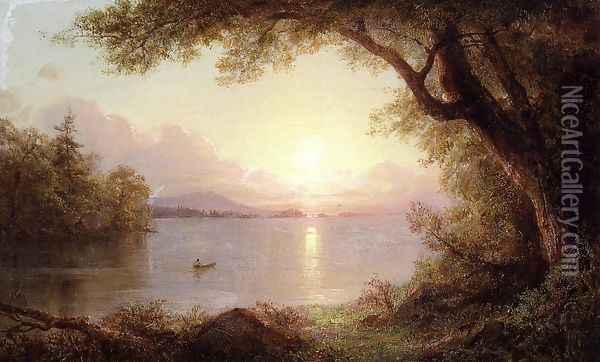 Landscape In The Adirondacks Oil Painting - Frederic Edwin Church