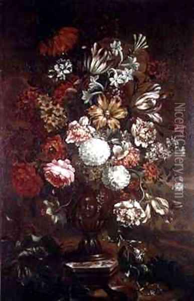 Still Life of Flowers Oil Painting - Gaetano Cusati