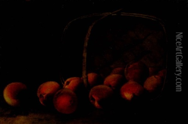 Peaches In A Basket Oil Painting - George Harvey