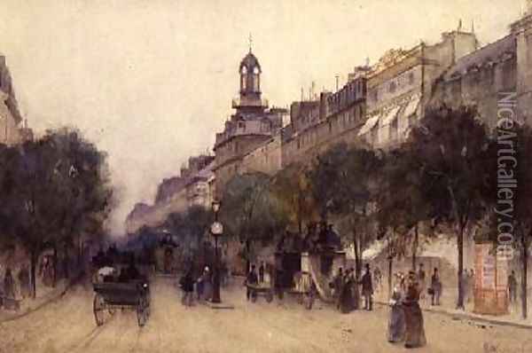 The Boulevard des Italiens Paris 1887 Oil Painting - J. Little