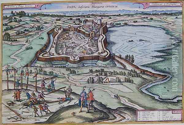 The Hungarian Fort of Papa at the time of the Ottoman sieges Oil Painting - Joris Hoefnagel