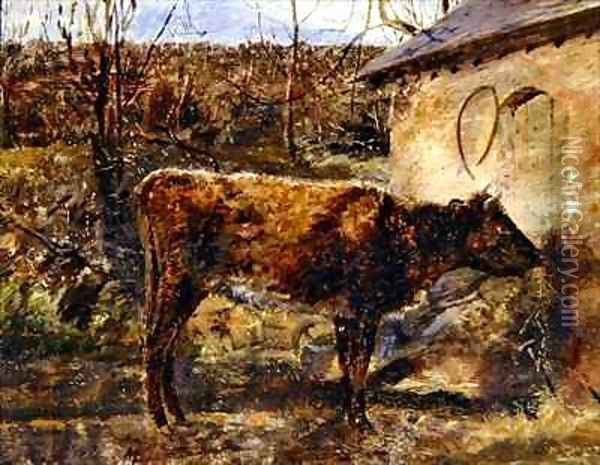 A Calf Oil Painting - William Davis