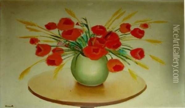 Bouquet De Tulipes Rouges Oil Painting - Maurice Dit Joannes Esnault