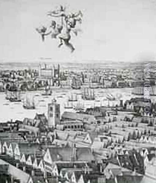View of London Oil Painting - Wenceslaus Hollar