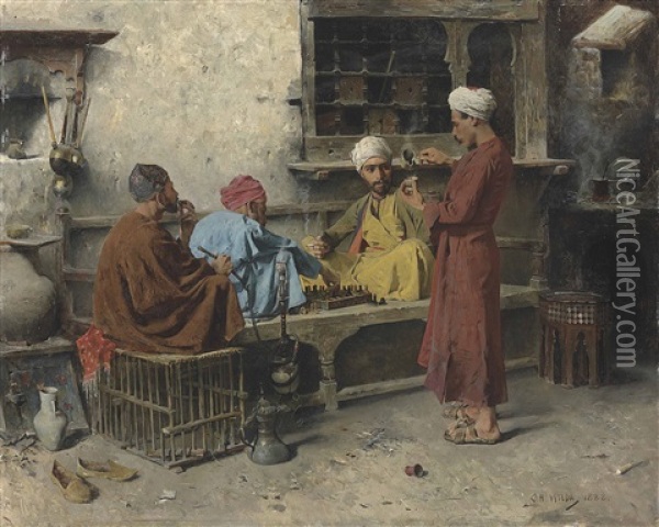 The Game Oil Painting - Charles Wilda