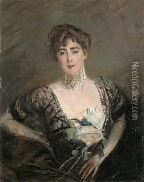 Portrait Der Josefina Alvear De Errazuriz Oil Painting - Giovanni Boldini
