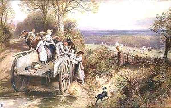 A Peep at the Hounds Oil Painting - Myles Birket Foster