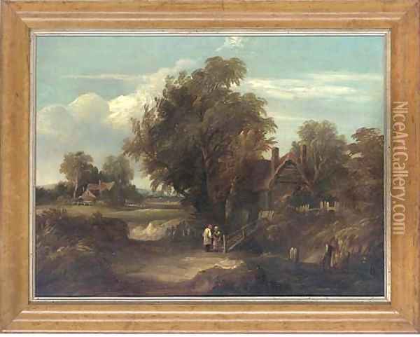 Travellers camped by a stream Oil Painting - Henry John Boddington
