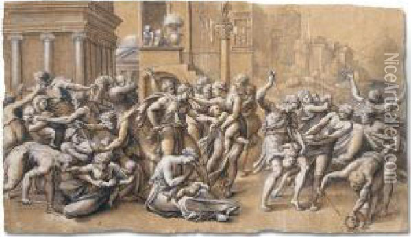 The Massacre Of The Innocents Oil Painting - Giovanni Francesco Penni