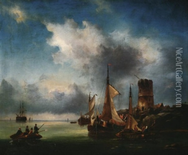 Segelboote An Der Hollandischen Kuste Oil Painting - Govert Van Emmerik