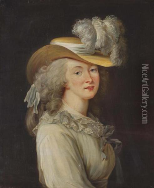 Portrait De Madame Du Barry Oil Painting - Elisabeth Louise Vigree Lebrun