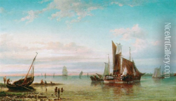 Shipping Near The Coast Oil Painting - Elias Pieter van Bommel