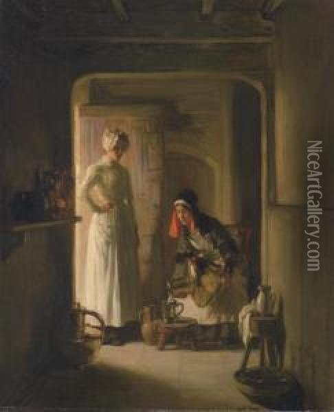 The Milkmaid Oil Painting - Joseph Bail