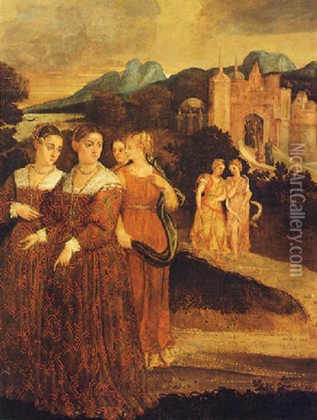 Corteo Di Donne Che Escono Da Una Citta Oil Painting - Sofonisba Anguissola