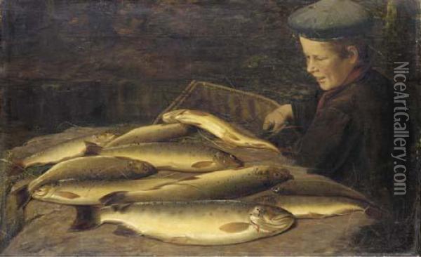 The Day's Catch Oil Painting - William Geddes