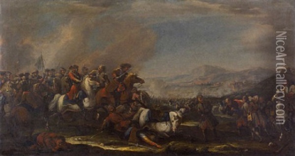 Reiterschlacht Gegen Die Turken Oil Painting - Georg Philipp Rugendas the Elder