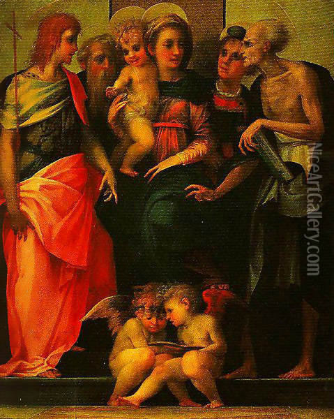 Madonna and Child with Saints 1518 Oil Painting - Rosso Fiorentino (Giovan Battista di Jacopo)
