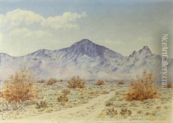 Purple Mountain Desert Vista Oil Painting - Lewis Woods Teel