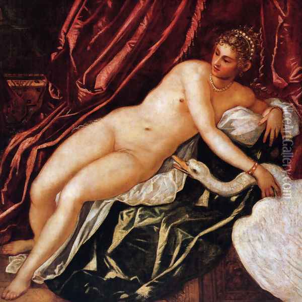 Leda and the Swan Oil Painting - Jacopo Tintoretto (Robusti)