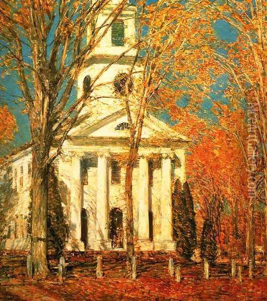 Church at Old Lyme 2 Oil Painting - Childe Hassam