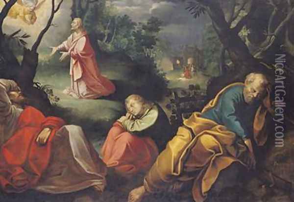 Christ in the Garden of Olives Oil Painting - Jeremie Le Pilleur