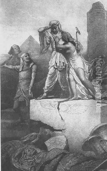 Illustration to Imre Madachs The Tragedy of Man- In Egypt Scene 4 1887 Oil Painting - Mihaly von Zichy