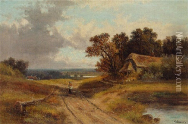 View Of Albury Heath, Surrey Oil Painting - Abraham Hulk the Younger