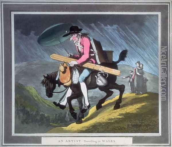 An Artist Travelling in Wales Oil Painting - Thomas Rowlandson