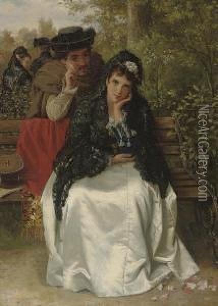 Spanish Lovers Oil Painting - William Oliver