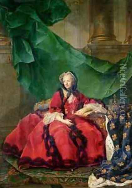 Portrait of Maria Leszczynska 1703-68 in Daily Dress Oil Painting - Jean-Marc Nattier