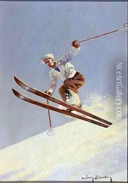A Skier Oil Painting - Jean Beaudoin