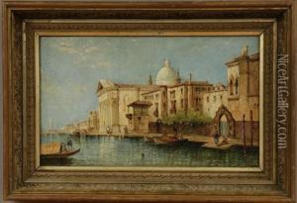Venetian Canal Scene Oil Painting - William Meadows