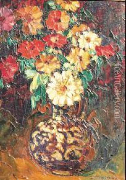 Bouquets De Fleurs Oil Painting - Louis Pastour
