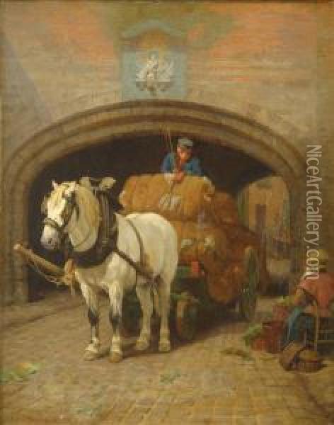 Horse And Cart Oil Painting - Edward Brice Stanley Montefiore