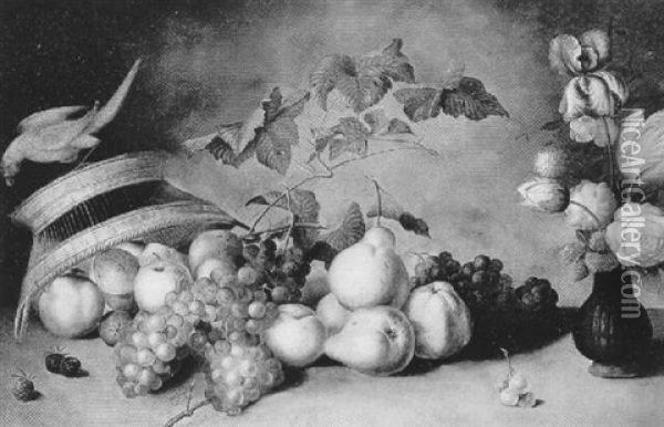 Stilleben Mit Fruchten Und Blumen Oil Painting - Balthasar Van Der Ast