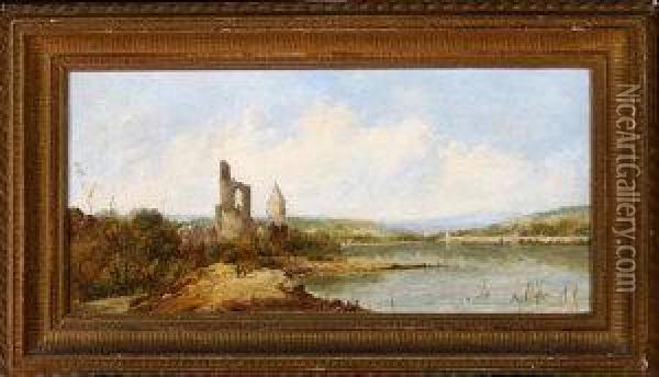 The Old Church Oil Painting - A.H. Vickers