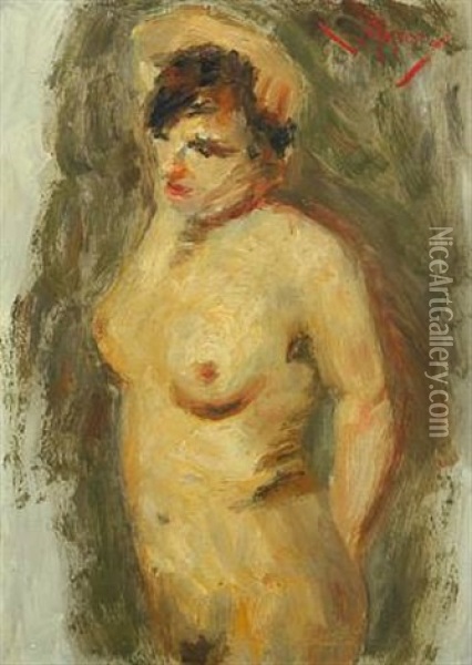 Nude Female Model Oil Painting - Lucien Rene Mignon
