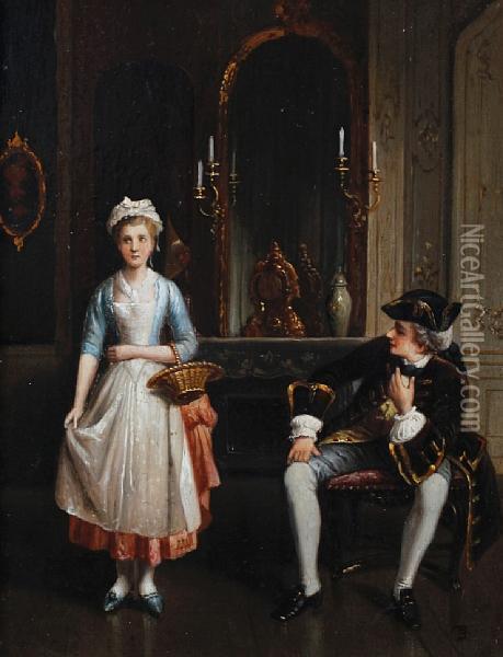 The New Maid Oil Painting - Francois Brunery