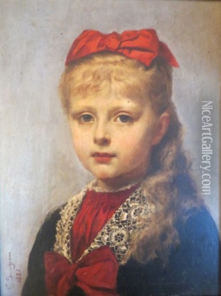 Madame Raynouard Jeune Fille Oil Painting - Gaston Casimir Saint-Pierre