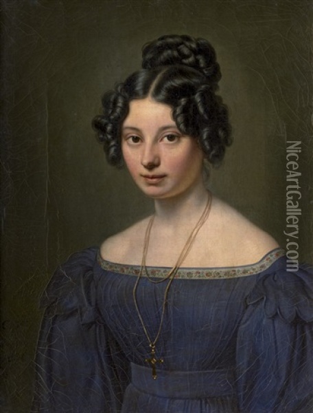 Bildnis Der Anna Mothersby Aus Konigsberg Oil Painting - Carl Christian Vogel von Vogelstein
