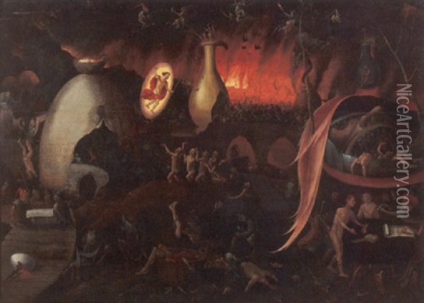 La Discesa Di Cristo Agli Inferi Oil Painting - Hieronymus Bosch